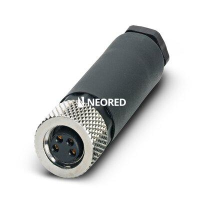 [PHO1506891] Conector, 4-polos, Hembra de conexión recto M8, codificado A, Conexión por tornillo, material de moleteado: Latón, niquelado, diámetro exterior del cable 3,5 mm ... 5 mm