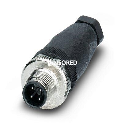 [PHO1662528] Conector, 4-polos, Conector macho recto M12, codificado A, Conexión por tornillo, material de moleteado: Fundición inyectada de cinc, niquelada, prensaestopas Pg7, diámetro exterior del cable 4 mm ... 6 mm