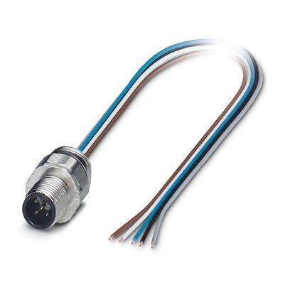 [PHO1671124] Macho de montaje incorporado para sensores/actuadores, 5 polos, M12, codificado A, montaje en paredes delanteras/montaje atornillado con rosca Pg9, posicionable, con hilo TPE de 0,5 m, 5 x 0,34 mm²