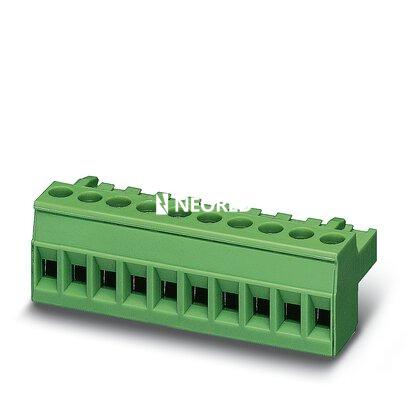 [PHO1779851] Conector para placa de circuito impreso, corriente nominal: 12 A, tensión de dimensionamiento (III/2): 320 V, número de polos: 4, paso: 5 mm, tipo de conexión: Conexión por tornillo con cápsula de tracción, color: verde, superficie contactos: Estaño