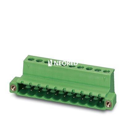 [PHO1825569] Conector para placa de circuito impreso, corriente nominal: 12 A, tensión de dimensionamiento (III/2): 320 V, número de polos: 8, paso: 5,08 mm, tipo de conexión: Conexión por tornillo con cápsula de tracción, color: verde, superficie contactos: Estaño