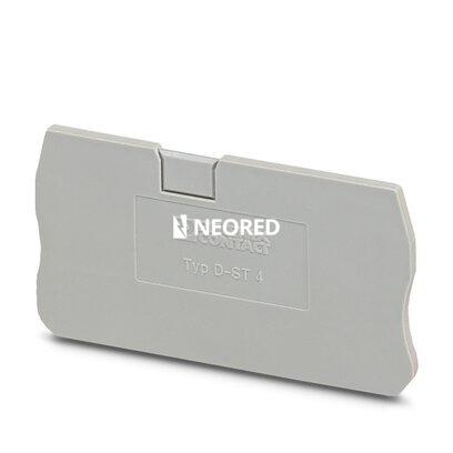 [PHO3030420] Tapa final, longitud: 55,9 mm, anchura: 2,2 mm, altura: 29 mm, color: gris