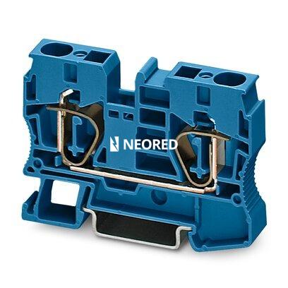 [PHO3036123] Borne de paso, tensión nominal: 1000 V, corriente nominal: 57 A, tipo de conexión: Conexión por resorte, número de conexiones: 2, sección:0,2 mm² - 16 mm²,  AWG: 24 - 6, anchura: 10,2 mm, color: azul, clase de montaje: NS 35/7,5, NS 35/15