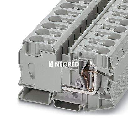 [PHO3036178] Borne de paso, tensión nominal: 1000 V, corriente nominal: 125 A, tipo de conexión: Conexión por resorte, número de conexiones: 2, sección:2,5 mm² - 35 mm²,  AWG: 14 - 2, anchura: 16 mm, color: gris, clase de montaje: NS 35/7,5, NS 35/15