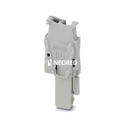 [PHO3043077] Conector, tensión nominal: 500 V, corriente nominal: 24 A, tipo de conexión: Conexión por resorte, Conexión enchufable, número de conexiones: 1, número de polos: 1, sección:0,08 mm² - 4 mm²,  AWG: 28 - 12, anchura: 5,2 mm, altura: 39 mm, color: gris
