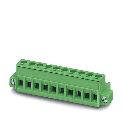 [PHO1786899] Conector para placa de circuito impreso, corriente nominal: 12 A, tensión de dimensionamiento (III/2): 320 V, número de polos: 8, paso: 5 mm, tipo de conexión: Conexión por tornillo con cápsula de tracción, color: verde, superficie contactos: Estaño