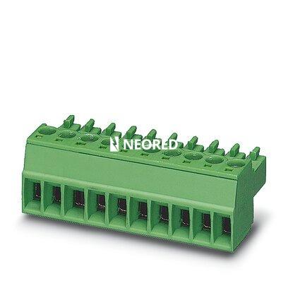 [PHO1840405] Conector para placa de circuito impreso, corriente nominal: 8 A, tensión de dimensionamiento (III/2): 160 V, número de polos: 6, paso: 3,5 mm, tipo de conexión: Conexión por tornillo con cápsula de tracción, color: verde, superficie contactos: Estaño