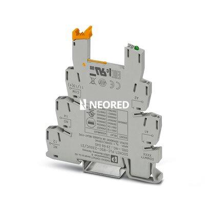 [PHO2966058] Borne de base PLC de 6,2 mm para funciones de salida con conexión por tornillo, sin equipamiento de relé o relé de estado sólido, para montar sobre carril NS 35/7,5, con conexión de línea de retorno de carga (BB), 1 contacto de cierre, tensión de entrada 