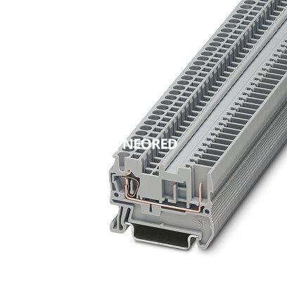 [PHO3040012] Borne de paso, tensión nominal: 500 V, corriente nominal: 24 A, tipo de conexión: Conexión por resorte / conexión enchufable, número de conexiones: 2, sección:0,08 mm² - 4 mm²,  AWG: 28 - 12, anchura: 5,2 mm, color: gris, clase de montaje: NS 35/7,5, NS 3