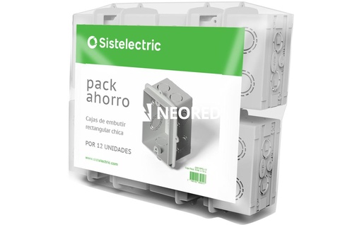 [GEN02210PG-12] Pack Ahorro cajas de embutir Rectangulares x 12 unidades
