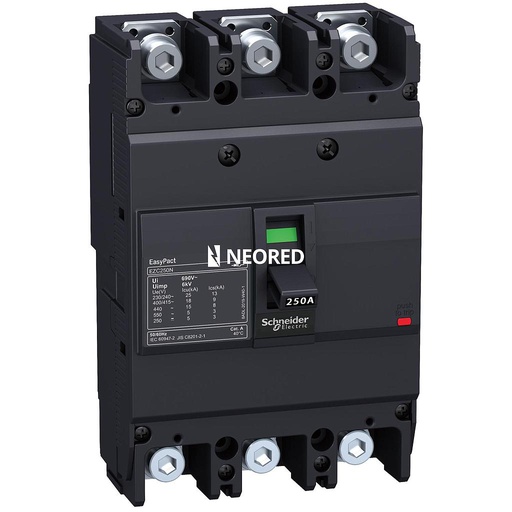 [SCHEZC250H3125] Interruptor Caja Moldeada EZC 3x250A- P Corte 36 kA con TMD125 3P3D