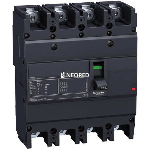 [SCHEZC250H4125] Interruptor Caja Moldeada EZC 4x250A- P Corte 36 kA con TMD125 4P3D