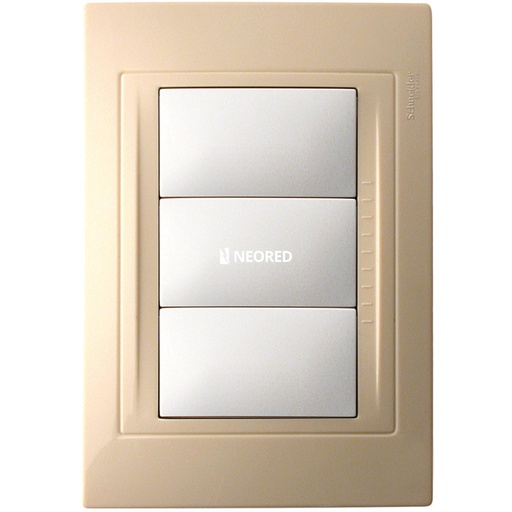 [SCHWDA108353] Frente de 3 Módulos Marfil - Línea Base