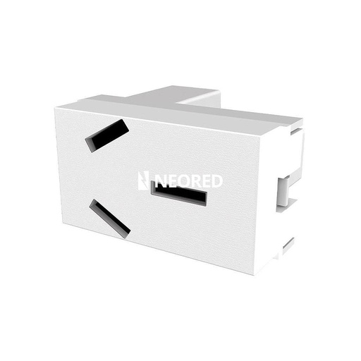 [JEL60059] Tomacorriente 20A Bipolar + Tierra Blanco