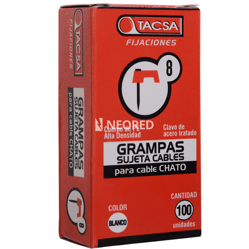 [TACPTGRAM08B] Grapa p-cable plano  8,0mm BLA