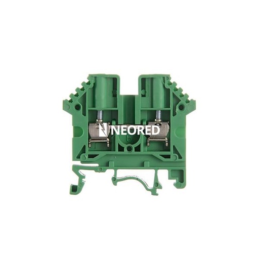 [ZOL060.030] Borne de paso de color verde para conductor de 2,5mm² BPN-2,5-VE