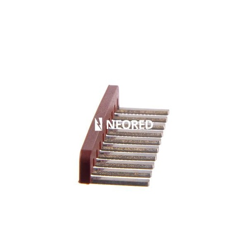 [ZOL131.024] Puente de 10 elementos para borne a sensores paso 6mm. de color marrón P-10-06/BKNT-MA