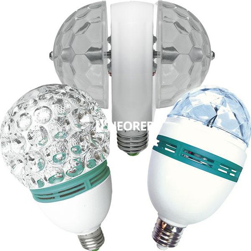 [TBCA60-S3RF] LAMPARA LED ESPECIAL TBCIN PARTY GIRATORIA MULTICOLOR 3W 160º RGB