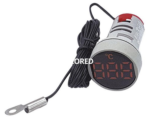 [TBCAD22DS-RT] MEDIDOR DE TEMPERATURA DIGITAL TBCIN 22MM COLOR ROJO