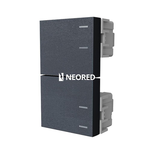 [JEL80453] 2 Interruptores Unipolares Combinación Negro