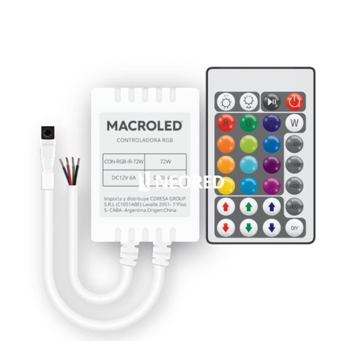 [CORCON-RGB-IR-72W] CONTROLADOR RGB INFRARROJO 72W DC-12/24V