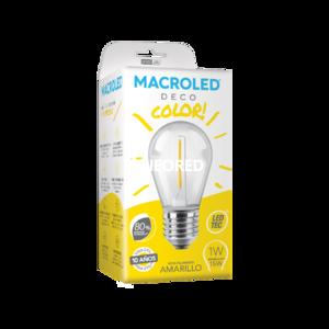 [CORBFS14- 1Y] BULBO S14 FILAMENTO MACROLED 1W E27 AC180-265V AMARILO