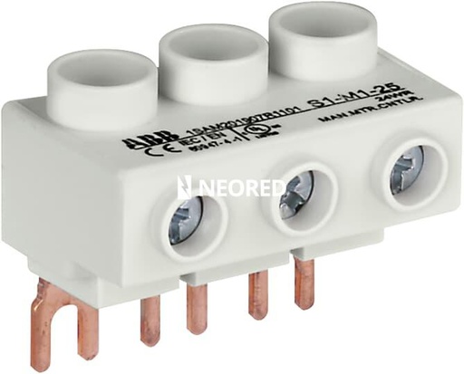 [ABB1SAM201907R1101] Borne de alimentación principal hasta 100A para MS116/132 (corto)