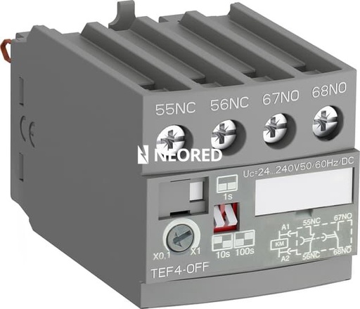 [ABB1SBN020114R1000] Temporizador frontal 1NA+1NC para contactor AF, reg 0,1-100 seg. off delay