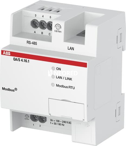 [ABB2CDG110228R0011] Gestor de energia ISO50001: electricidad, gas, agua o vapor. Modbus/Ethernet-Autoregistrador configurable, alarmas y reportes, Alim 100…240VAC. 16 Puntos