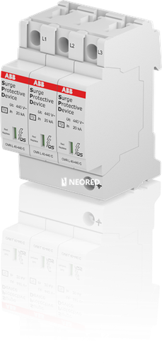 [ABB2CTB803873R3400] Descargador Tipo 2 - 20kA Trifasico sin Neutro Uf=275V Enchufable