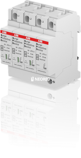 [ABB2CTB803973R1200] Descargador Tipo 2+3 - 20kA Trifasico Uf=275V Enchufable