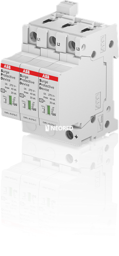 [ABB2CTB815704R0600] Descargador Tipo 2 - 40kA Trifasico sin Neutro Uf=275V Enchufable c/ Señalizacion